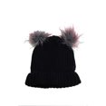 thumbnail image 2 of INC International Concepts Women's Double Pom-Poms Cuffed Hat (OS, Black), 2 of 3