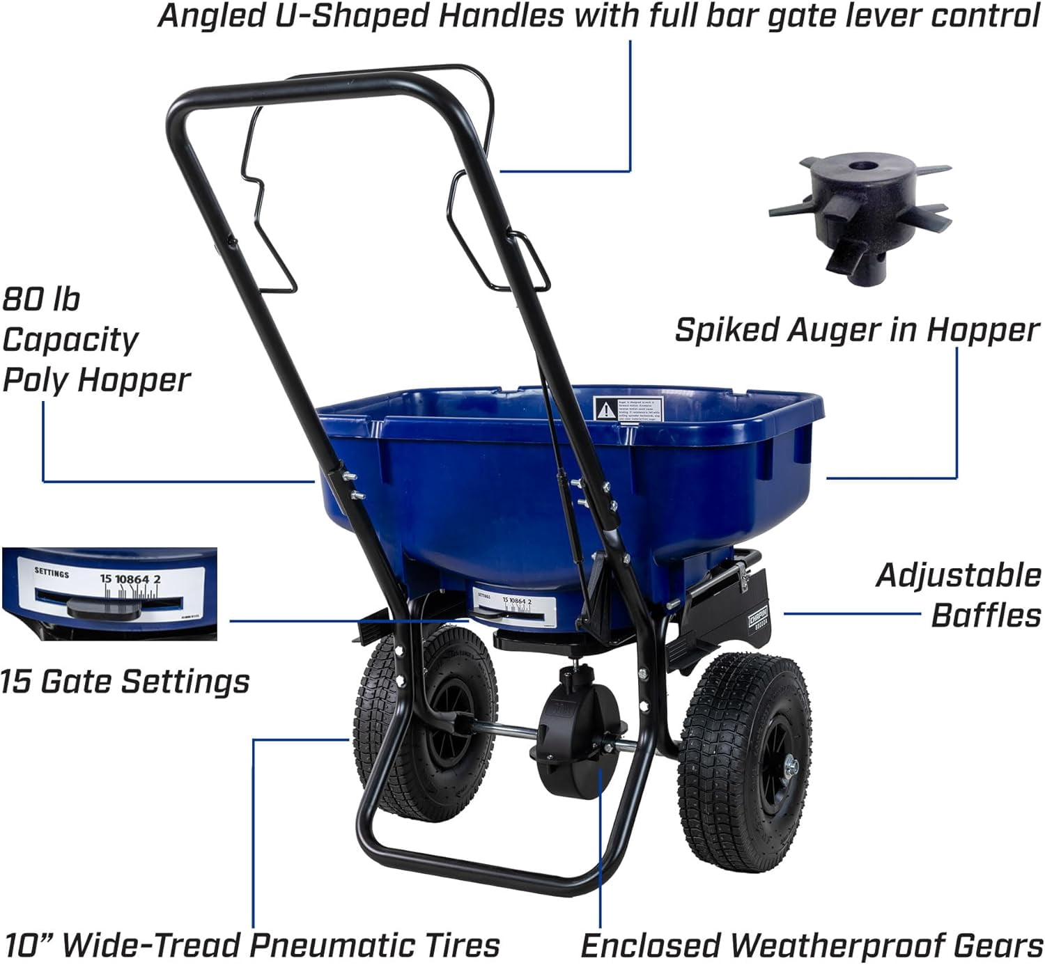 Chapin SaltPro Salt & Ice Melt Spreader, 80lb Capacity