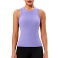 thumbnail image 1 of Charmo Ribbed Seamless Tank Top for Womens High Neck Tops Built in Bra, 1 of 6