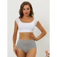 thumbnail image 4 of DARING DIVA Women's Cotton High-Lace Trim Tummy Full Coverage Brief Panties XL Gray, 4 of 6
