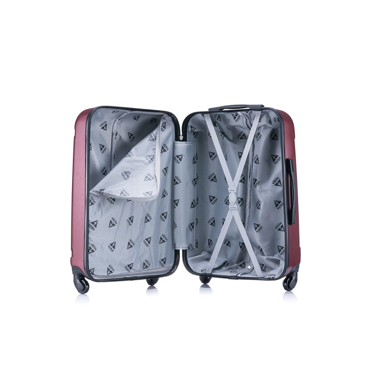 InUSA Pilot 24" Hardside Lightweight Luggage with Spinner Wheels, Handle, and Trolley, Wine