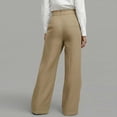 thumbnail image 6 of Womens Pants High Elastic High Waisted Button Casual Straight Leg Pants Khaki S, 6 of 6