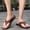 Brown, variant on Men's Leather Flat Flip Flops Lightweight Comfortable Open Toe Slip Soft Platform Slip On Thong Sandals For Summer Casual Walking Beach Slides