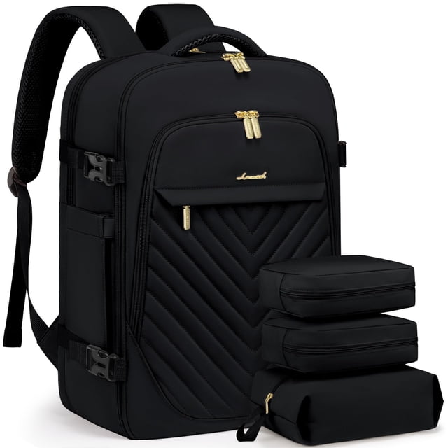 Mochila de viaje LOVEVOOK para mujer de 50 litros con portátil de 18 pulgadas, color negro