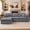 Grey, variant on Vanress 111" Modular Sectional Sofa, Corduroy Boneless Sofas for Living Room, Deep Seat Memory Foam L-Shape Couch with Ottoman, Convertible Modular Sofa Couch, No Assembly (Black)