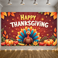 thumbnail image 2 of Decorative Design Happy Thanksgiving Banner Colorful Theme Autumn Leaves Harvest Turkey for Family Gathering Seasonal Celebration Indoor Decoration, 2 of 3