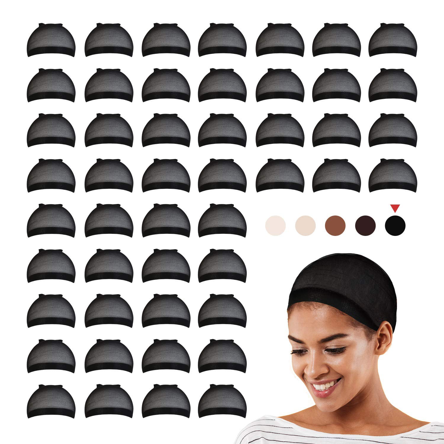 x24 Black Wig Caps Wave Cap Total 24 individual packs