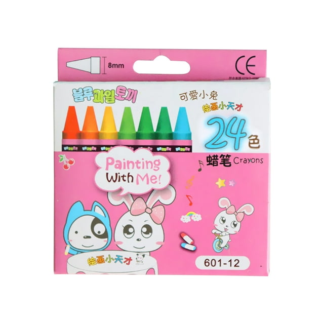Amdohai 24PCS Kids Toddler Crayons Bulk Art Supplies for Kids Craft and Drawing Activities Classroom Birthday Gift
