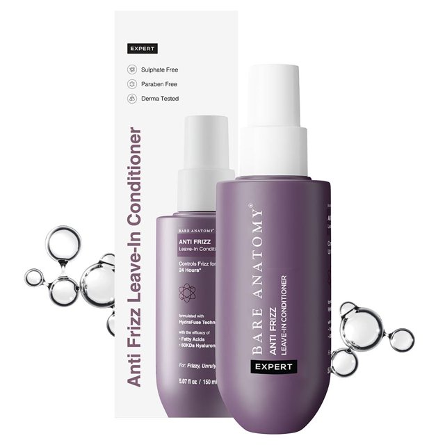 Acondicionador sin encrespamiento antiencrespamiento de Bare Anatomy | Cabello con control de encrespamiento y acondicionamiento profundo durante 24 horas | Para cabello seco y encrespado | Para mujer