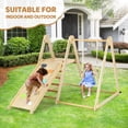 thumbnail image 6 of JOYMOR kids Pikler Triangle Climber Arch Rocker with Cushion Sensory Table Set, Climbing Toys ,Basin & Blackboard, 6 of 14