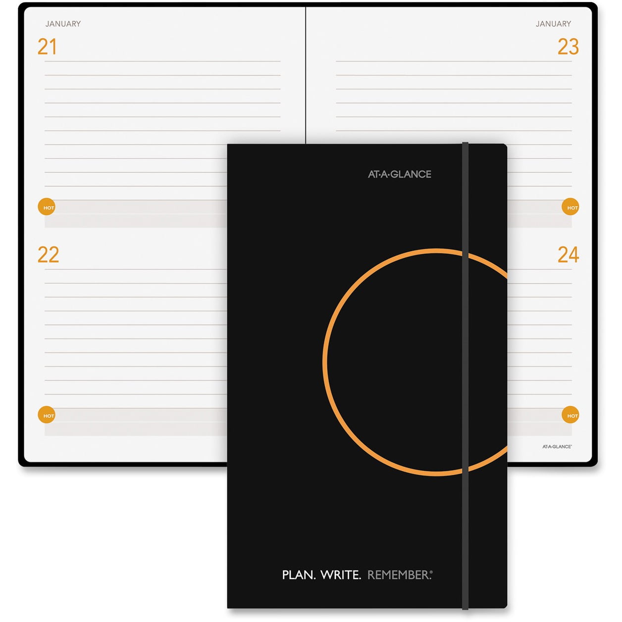 2-Days-Per Page Planning Notebook Black AT-A-GLANCE Plan Write Remember 