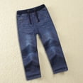 thumbnail image 2 of Gubotare Jeans for Kids Boys Boys' Denim Jeans Elastic Waist Pants for Kids Size 15-16 (Dark Blue,15-16 Years), 2 of 4