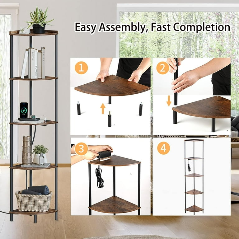 ZXNYH 5 Tier Corner Shelf Stand,Industrial 65
