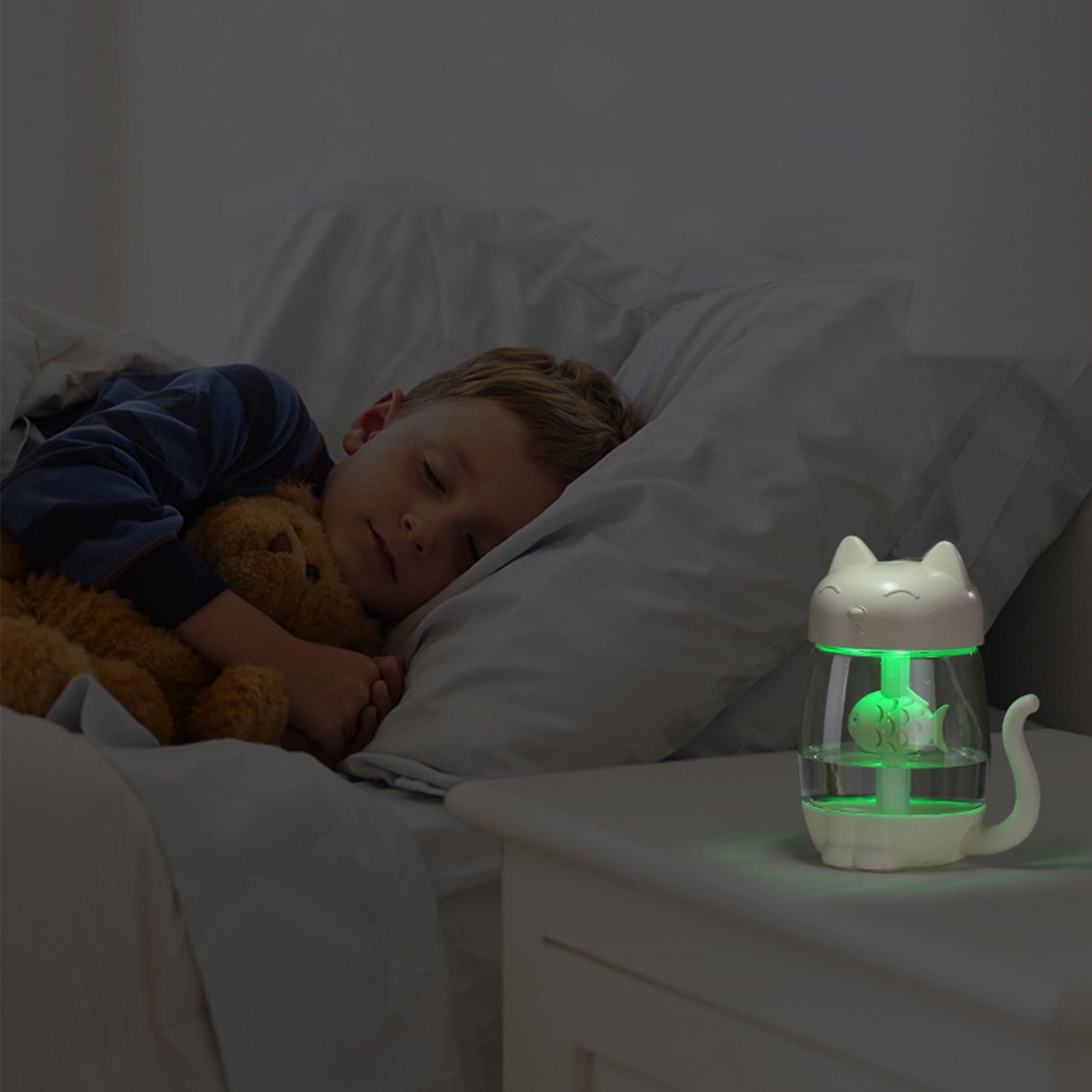 Humidifiers for Bedroom LED Colorful Home Aromatherapy Humidifier, USB Multifunctional Cute Humidifier With Fan & Desk Lamp, Decoration For Car, Office,