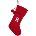 thumbnail image 1 of Autumn Home Decor 20 in Initial Monogram Embroidered Christmas Stocking Knitted Christmas Decorations Stocking Knitted Hosiery Wool Hosiery Embroidered Letter Children'S Candy Gift Bag, 1 of 8