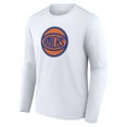 thumbnail image 2 of Men's White New York Knicks Alternate Logo Long Sleeve T-Shirt, 2 of 3