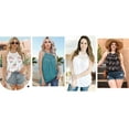 thumbnail image 6 of Fantaslook Womens Tank Tops Summer Lace Halter Tops Sleeveless Shirts Pleated, 6 of 7