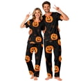 thumbnail image 7 of Family Pajamas Matching Sets - 2 Piece Thanksgiving Pumpkin Print Short Sleeve Top Pants Sleepwear Loungewear for Halloween Nights for S Pjs, 7 of 7