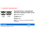 thumbnail image 2 of Rear Brake Pad Set - Compatible with 2004 Nissan Pathfinder Armada 5.6L V8, 2 of 2