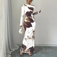thumbnail image 4 of Levmjia Womens Dress Off Shoulder Print Bodycon Round Neck Sleeveless Polyester Casual Evening Party Beach Vacation Elegant Slim Fit, 4 of 7