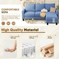 thumbnail image 5 of Furmax 70" Convertible Sectional Sofa Couch 3-Seat L-Shaped Small Sofa Couch with Reversible Chaise for Small Living Room, Apartment and Small Space, Linen Blue, 5 of 9