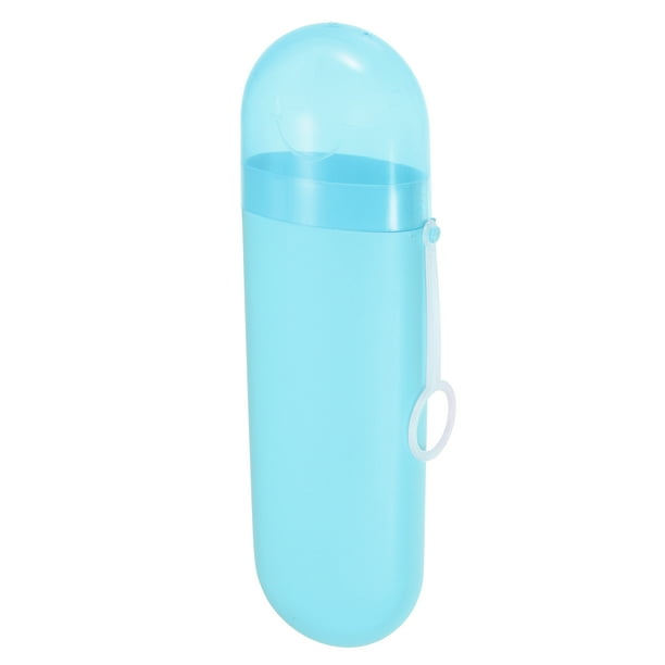 pieza, estuche portátil para cepillos de dientes con gancho, plástico, estuche para cepillos de dientes de viaje, viajes de negocios, azul, 8.07"x2.36"x1.38"