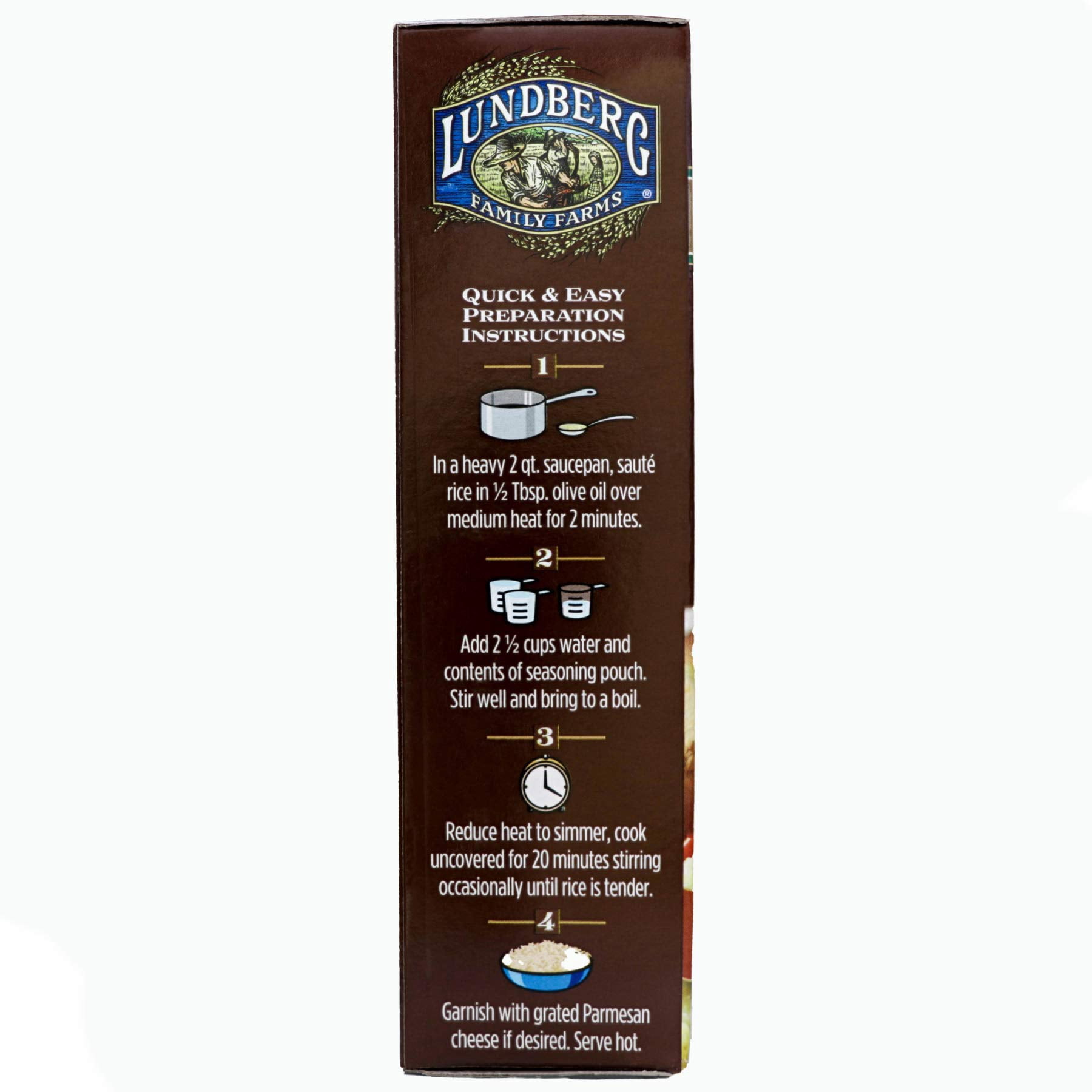 Lundberg Family Farms - Organic Arborio Rice Risotto, Creamy Parmesan, Convenient Side Dish, 20 Minute Cook Time, Pantry Staple, Non-GMO, Gluten-Free, USDA Certified Organic (5.5 oz, 6-Pack)