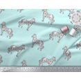 thumbnail image 2 of Soimoi Poly Georgette Fabric Horse Block Printed Fabric 1 Yard 42 Inch Wide, 2 of 3