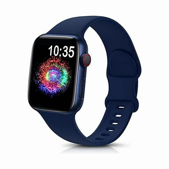 Sport Band Compatible with Apple Watch Bands 38mm 40mm 41mm 42/44mm 45mm 46mm 49mm Navy Blue, Soft Silicone Strap Compatible for Apple Watch Series 11 10 9 Ultra SE&SE2 8 7 6 5 4 3 Men Women