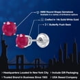 thumbnail image 2 of Gem Stone King 14K White Gold Red Ruby Women Stud Earrings with Comfort Back (1.10 Cttw, Gemstone Birthstone, Round 5MM), 2 of 6