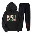 thumbnail image 2 of Aoochasliy Christmas Day Suit Womens Gifts for Plus Size 2PC Long Sleeve Pullover Hoodies Sweatshirt and Sweatpants Fall Winter Suit, 2 of 3