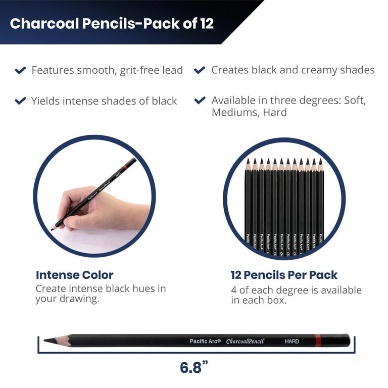 ThePortraitArt Artist Woodless Pure Charcoal Pencils - Ultra Soft