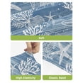 thumbnail image 4 of Haze Blue Coastal Bar Stool Covers Set of 6, Summer Beach Nautical Starfish Coral Vintage Stretch Bar Chair Covers with Backs, Removable Pub Counter Height Chair Cover for Kitchen Dining Room Cafe, 4 of 7