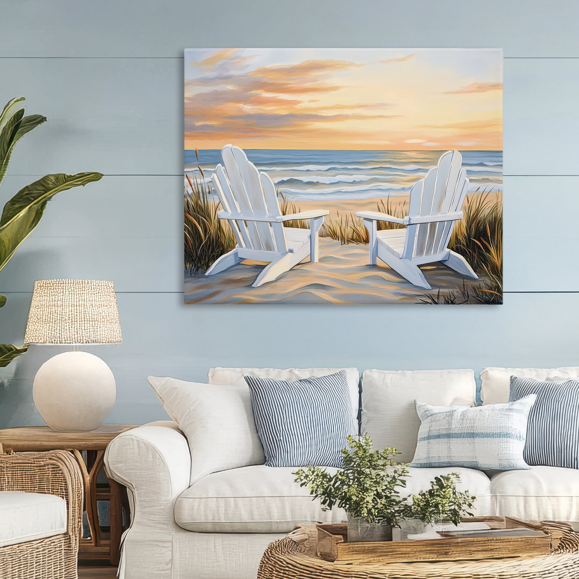 Stupell Industries Wave Watching Spot at Sunset Canvas Wall Art, design by Petal Prints Design