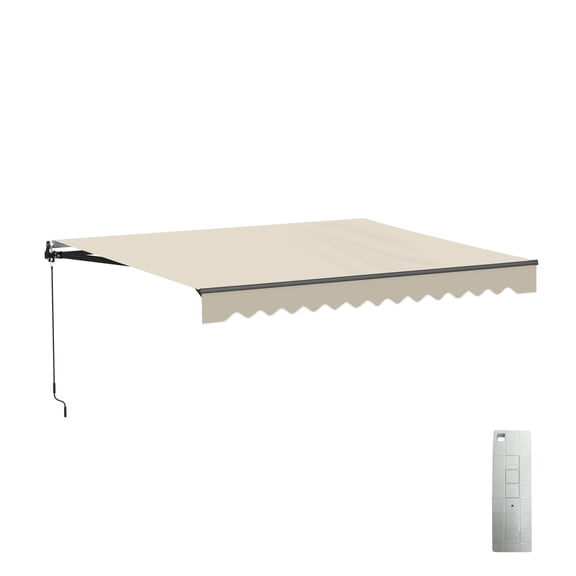 ALEKO 10'x8' Retractable Motorized Black Frame Patio Awning, Multiple Colors