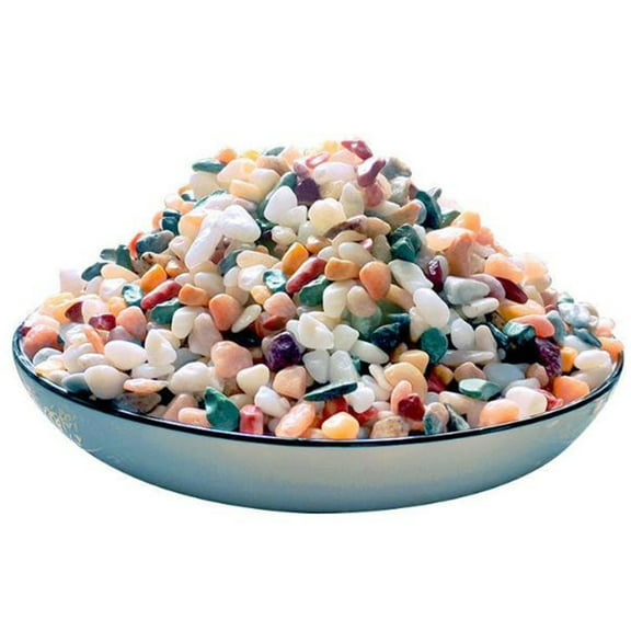 Colourful Gemstones Natural Stone Mini Tumbled Stones River Stones Succulent and Cactus Gravel Pebbles for Home Decoration Aquarium Box Vase Filling Landscape Bottom Decoration