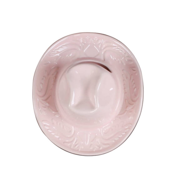 8.85" Pink Ceramic Cow Girl Hat Vase
