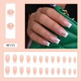 thumbnail image 2 of Produit Fini pour Ongles, Longueur Moyenne, Bord Blanc Français, avec Colle Intérieure, Modèle W155, 2 of 7