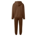 thumbnail image 4 of Stylish Women's Trousers Suit Featuring Casual Drawstring Hoodie and High Waist Trousers Set, 4 of 5