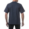 thumbnail image 4 of Pro Club Men's 3-Pack Heavyweight Cotton Short Sleeve Crew Neck T-Shirt, Navy, Small, 4 of 6