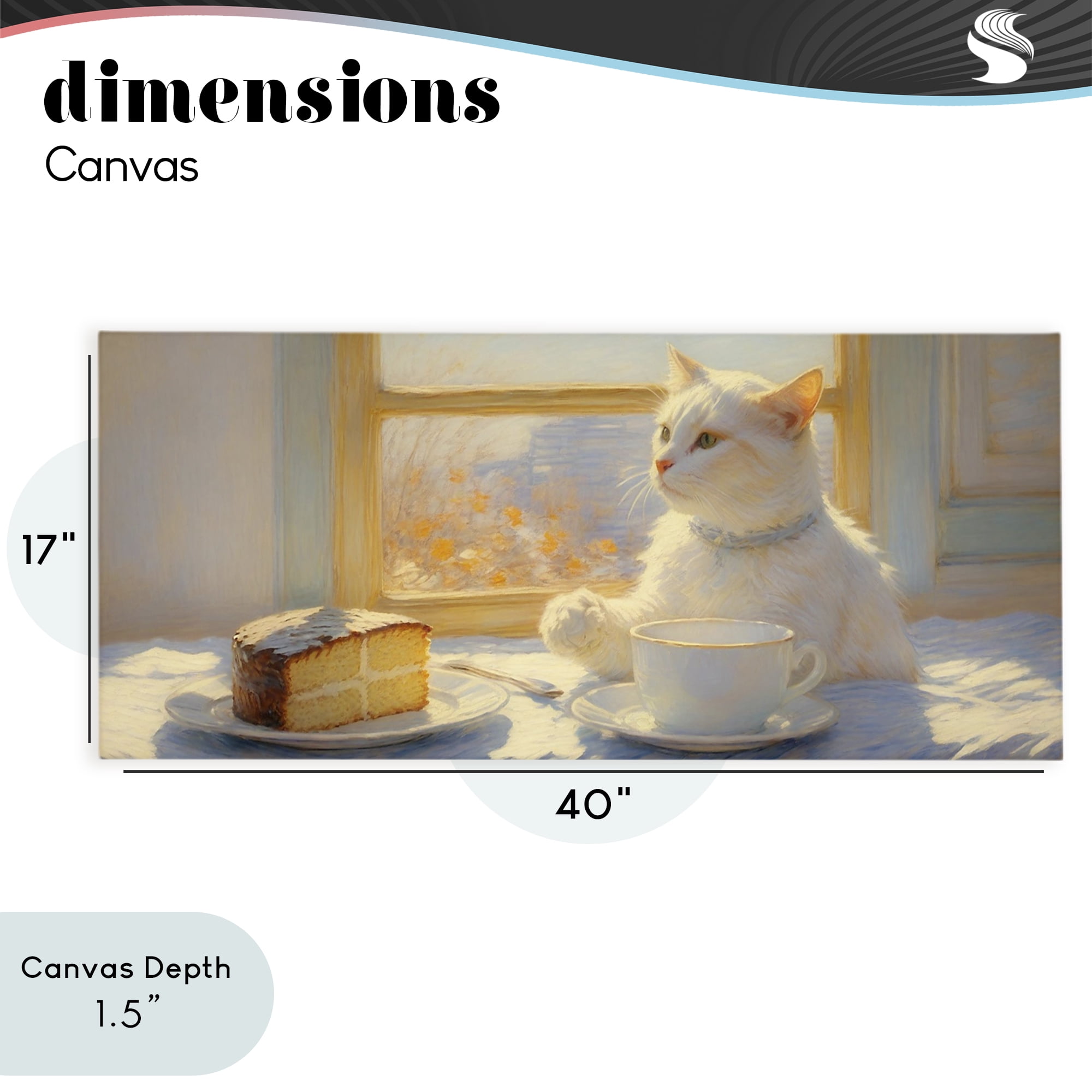 Stupell Industries Sunlit Tea Party Cat Canvas Wall Art, design by Angie Hawke