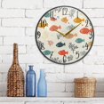 thumbnail image 6 of Acrylic Circular Clock 11.9x11.9 Inch Circular Clock Decorative Clock Creative Clock Dual-Purpose Clock Wall Clock Clock Decorate Your Space Colorful Cute Little Fish Seamless, 6 of 9