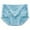 Blue, variant on Women Fashion Solid Mid Waist Lace Comfortable Breathable Underwear No Show Concealers