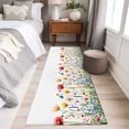 thumbnail image 3 of Wildflowers Spring Runner Rugs 2x6 ft Watercolor Red Yellow Flower Plants Washable Hallway Rugs Non-Slip Floor Mats Absorbent Carpet Bedside Runners for Bedroom Kitchen Bathroom Laundry Room, 3 of 9