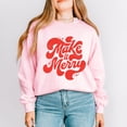 thumbnail image 5 of Make It Merry Cursive Distressed - Women's Graphic Sweatshirt, 5 of 17