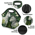 thumbnail image 4 of Herdesigns Zebra Neoprene Lunch Bag, Jungle Zebra Insulated Lunch Box for Women Men Washable Lunch Tote Soft Lunch Container With Zipper for Work Picnic Travel, 4 of 7
