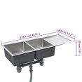 thumbnail image 4 of vidaXL Handmade Kitchen Sink Stainless Steel, 4 of 5