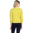 thumbnail image 4 of Cielo 1985 Women's Open Bolero Cardigan Sweater - cropped 3/4 sleeves lightweight - By The Simply Fashion lime L, 4 of 6