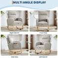 thumbnail image 5 of Towallmark Nursery Rocking Chair, Sherpa Upholstered Glider Rocker with Retractable Footrest, High Backrest Accent Chair for Breastfeeding Reading, Compact for Bedroom Living Room Apartments, Grey, 5 of 7