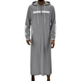 thumbnail image 2 of xiaxaixu Men Hooded Robe, Long Sleeve Zipper Closure Contrast Color Long Hoodie Fall Clothes, 2 of 6